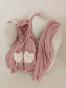 Pink Rabbit Pajama 핑크 토끼 리본 잠옷세트 겨울 극세사 수면잠옷 파자마